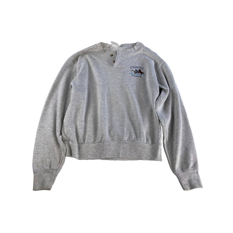 Unisex Vintage Stampede Branson Graphic Henley Sweatshirt Size M