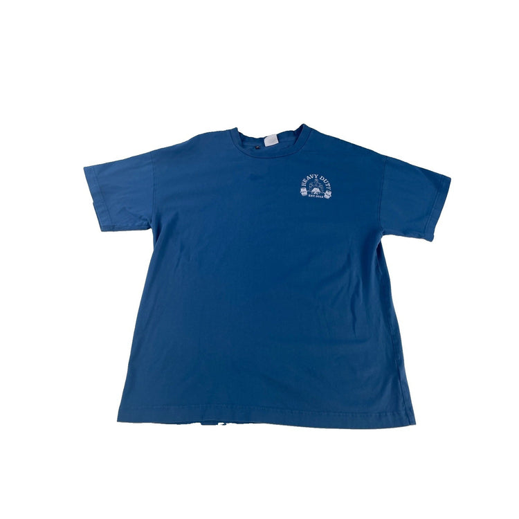 Mens Gymshark Slate Blue Heavy Duty Lifting Essentials Back Graphic Tee Size L