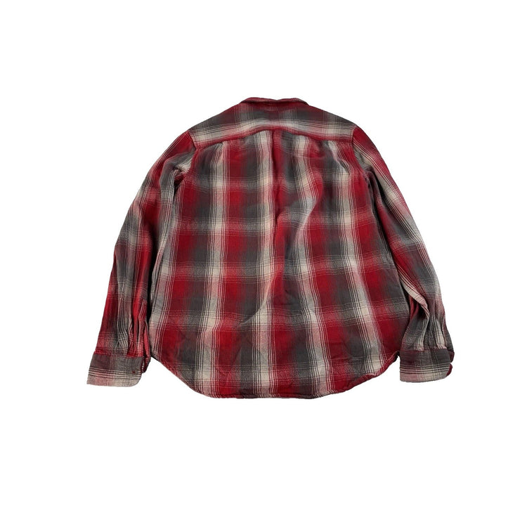 Mens Polo Ralph Lauren Red & Gray Plaid Button Up Shirt Size XL
