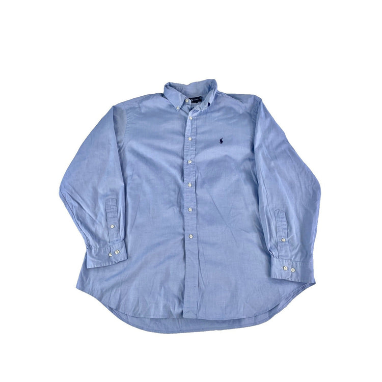 Mens Ralph Lauren Classic Fit Baby Blue ButtonUp Shirt Size 17 1/2 34/35
