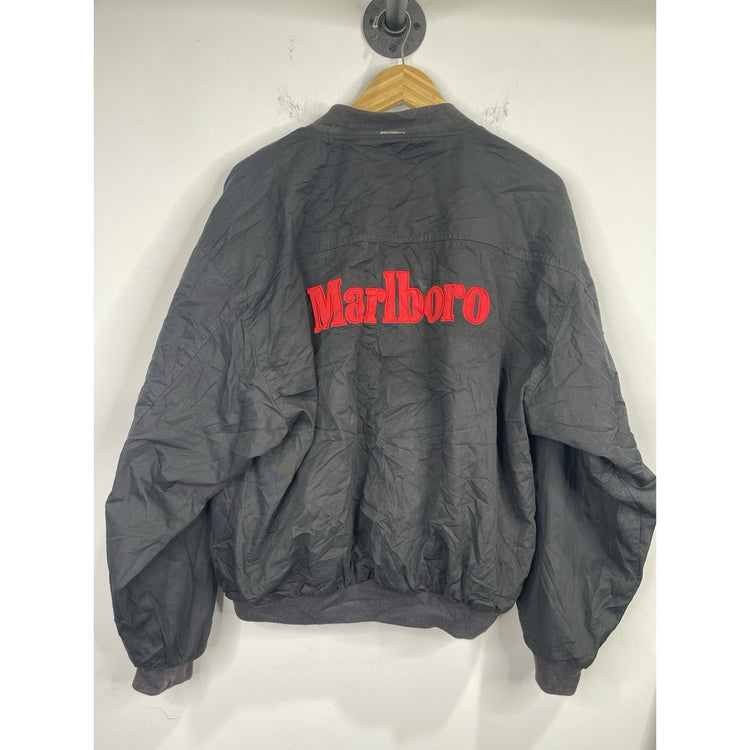 Men’s VTG Marlboro 90s Reversible Bomber Jacket Medium Black / Red Sz Large