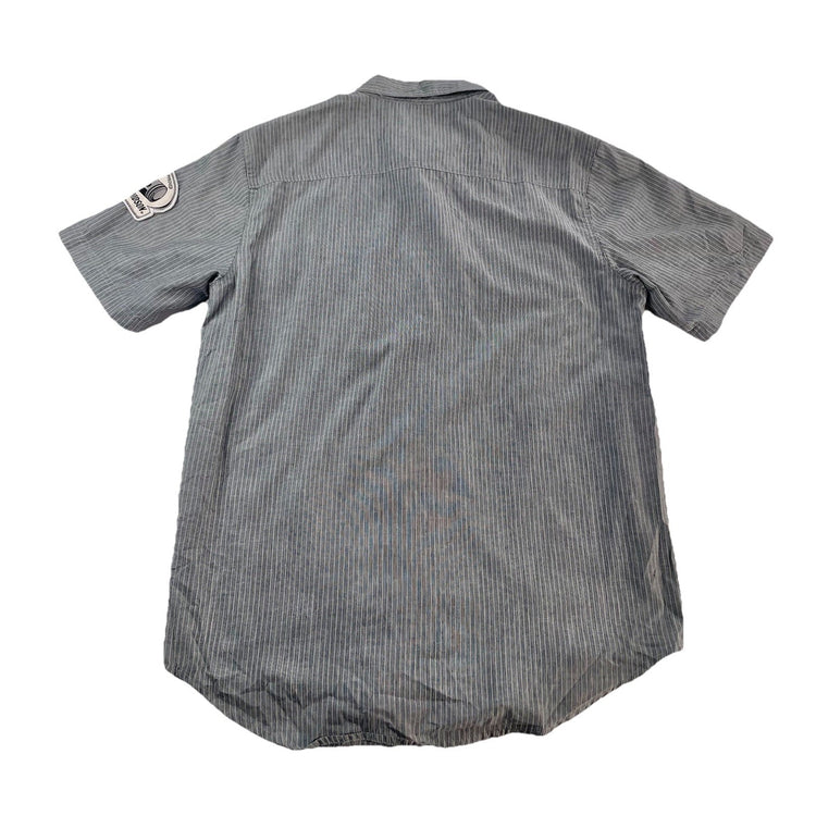 Mens Harley Davidson Gray&White Striped ButtonUp SS Shirt Size M