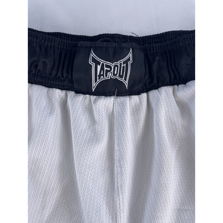 Mens Tapout White & Black Boxing Shorts Size Large