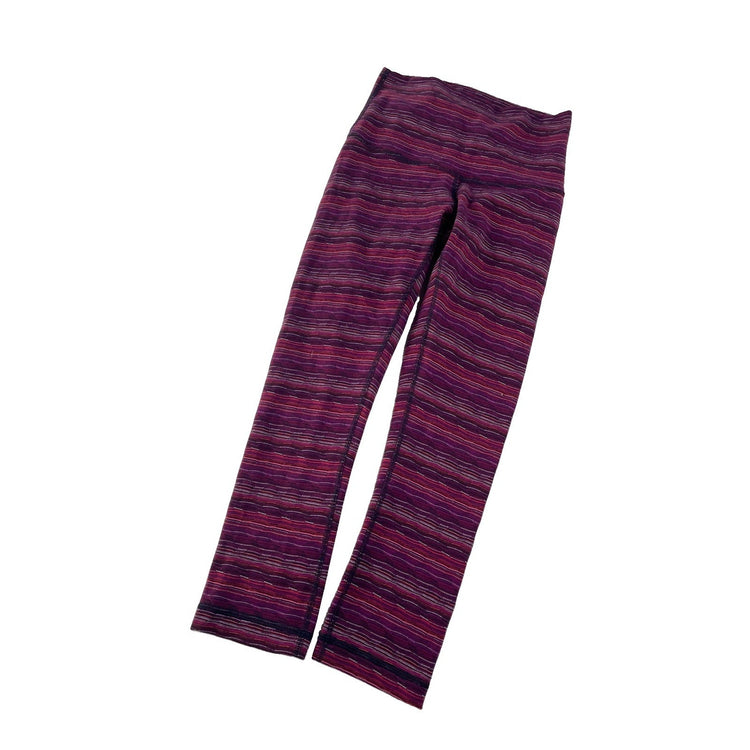 Women Lululemon HighRise Athletic Leggings Purple Multi-Color Stripe Size 4