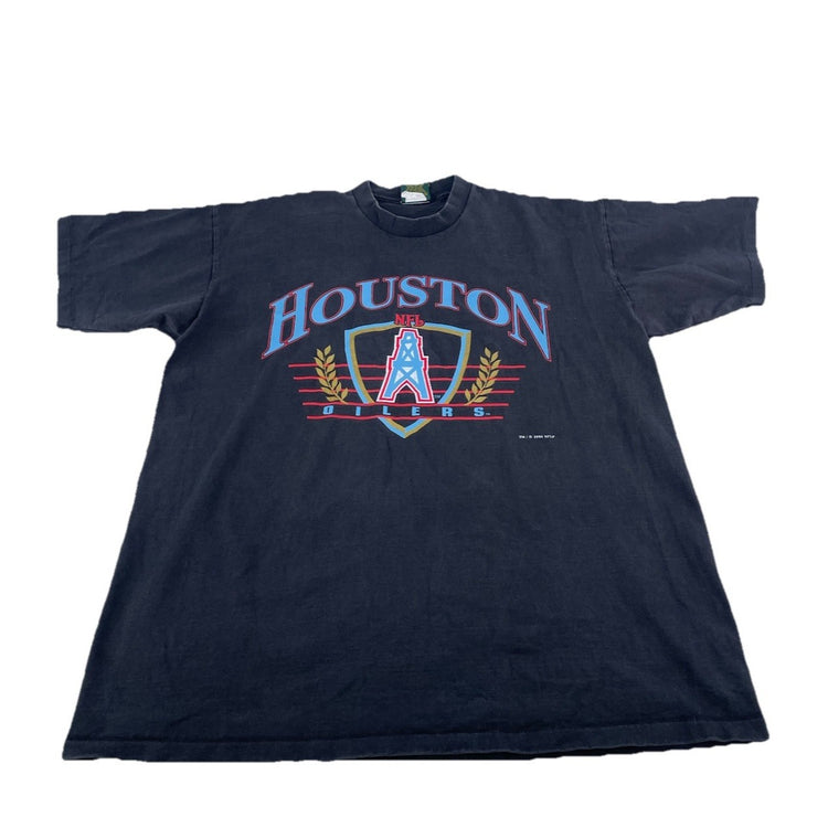 Mens Vintage 1994 Houston Oilers NFL T-Shirt Black Home Team Advantage Size XL