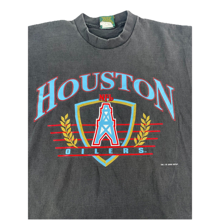 Mens Vintage 1994 Houston Oilers NFL T-Shirt Black Home Team Advantage Size XL