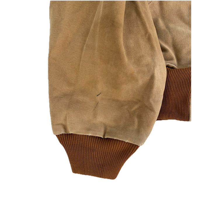 Mens Vintage Carhartt Brown Hooded Active Zip-up Jacket Size S