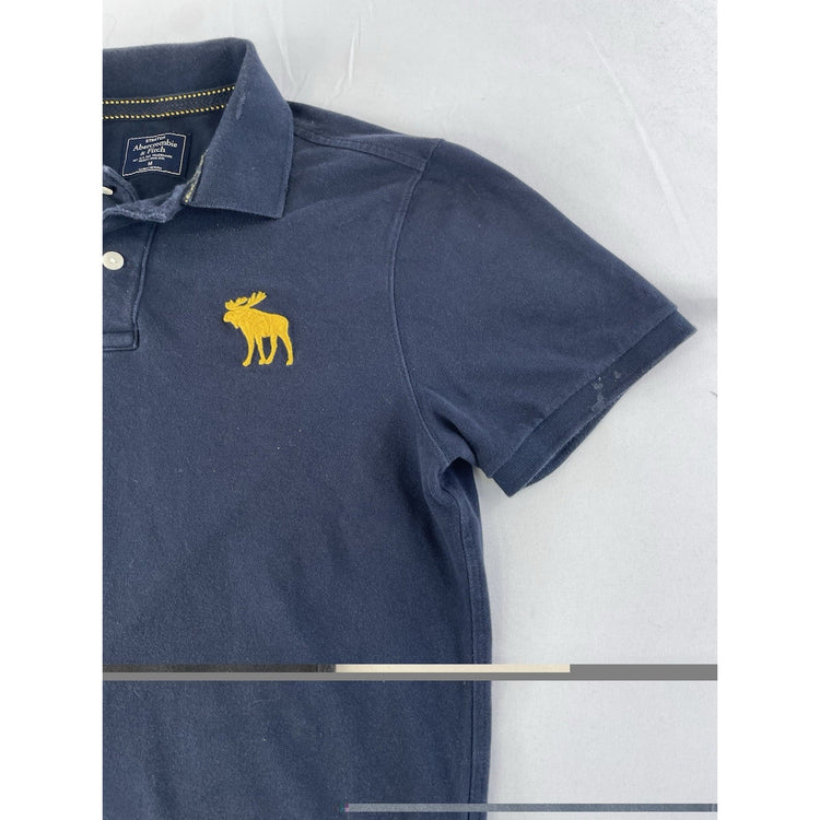 Mens Abercrombie & Fitch Navy Blue Collared T Shirt Size Medium
