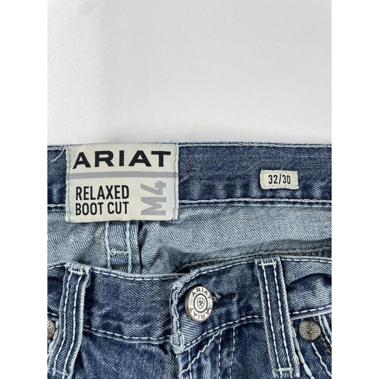 Mens Ariat M4 Relaxed Bootcut Blue Jeans Size 32x30