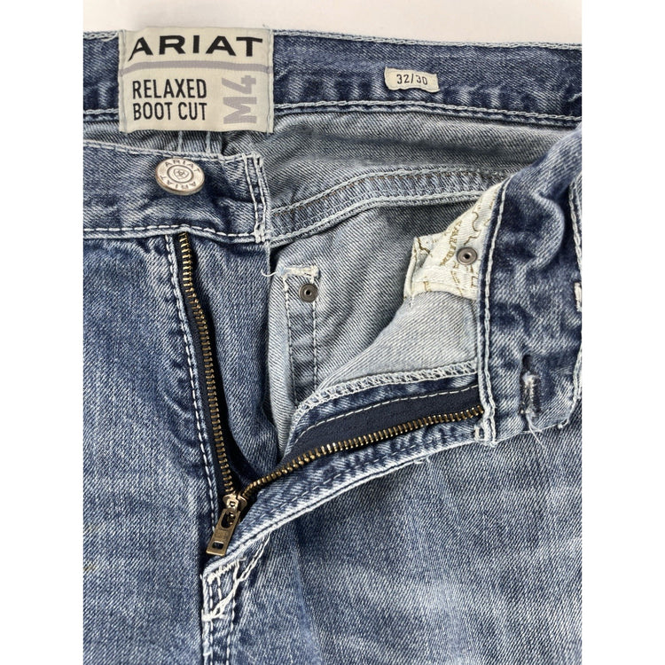 Mens Ariat M4 Relaxed Bootcut Blue Jeans Size 32x30