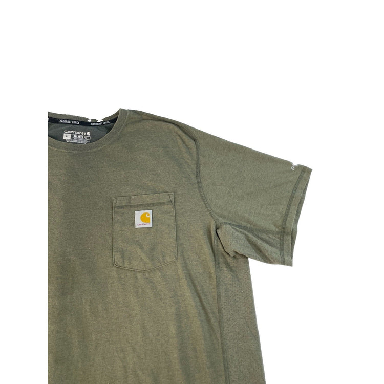 Men's Carhartt Force Relaxed Fit Short Sleeve Pocket T-Shirt Green Size XL