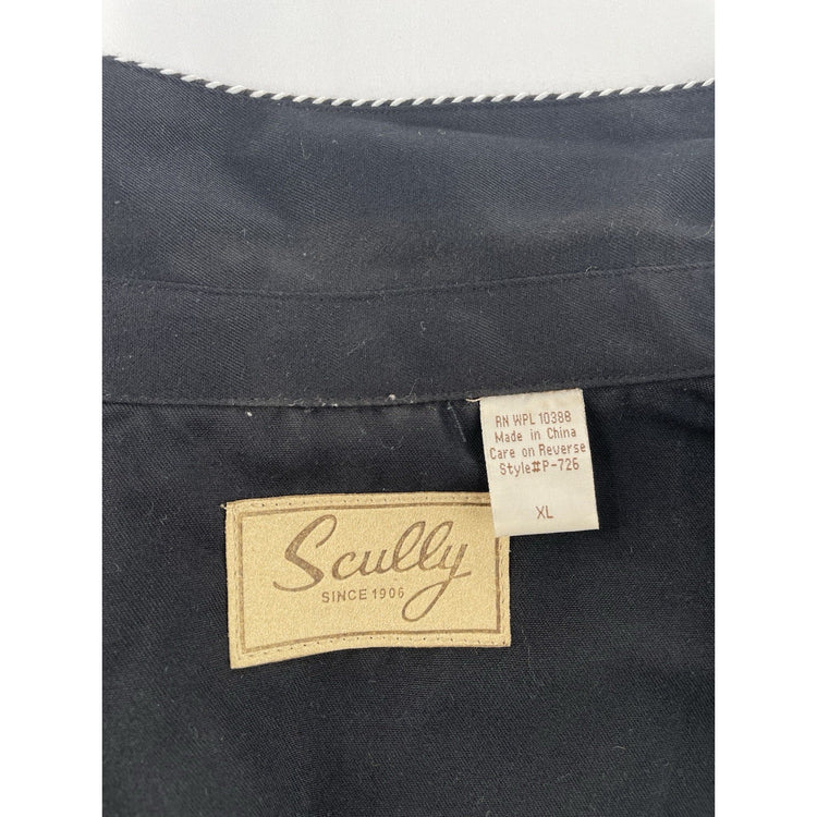 Mens Scully P-726 Legend Black Western Pearl SnapDown Shirt Size Xl