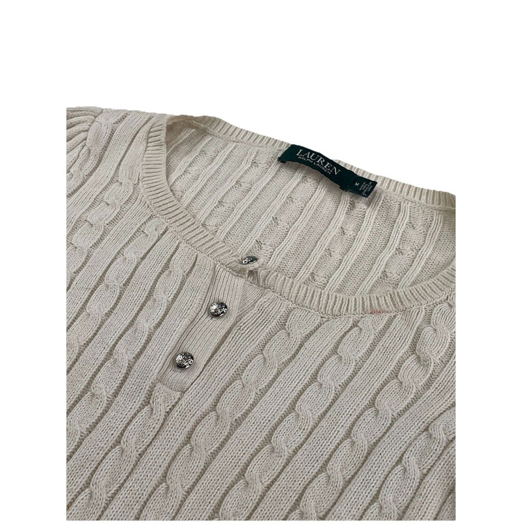 Womens Lauren Ralph Lauren Size Medium White Knitted Sweater