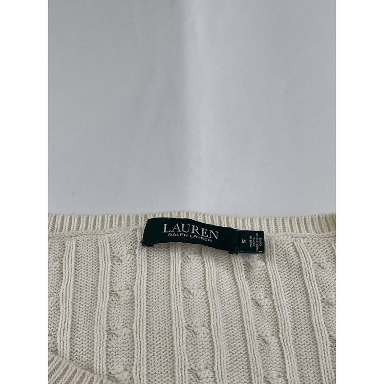 Womens Lauren Ralph Lauren Size Medium White Knitted Sweater