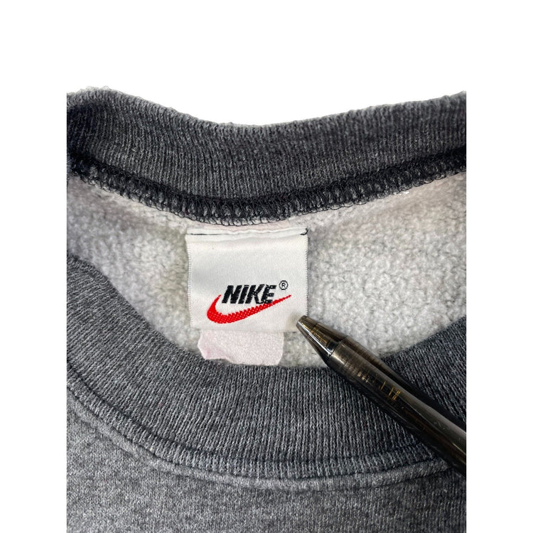 Vintage Y2K Nike Crewneck Sweatshirt Mini Swoosh Dark Gray Tag Logo Size Medium