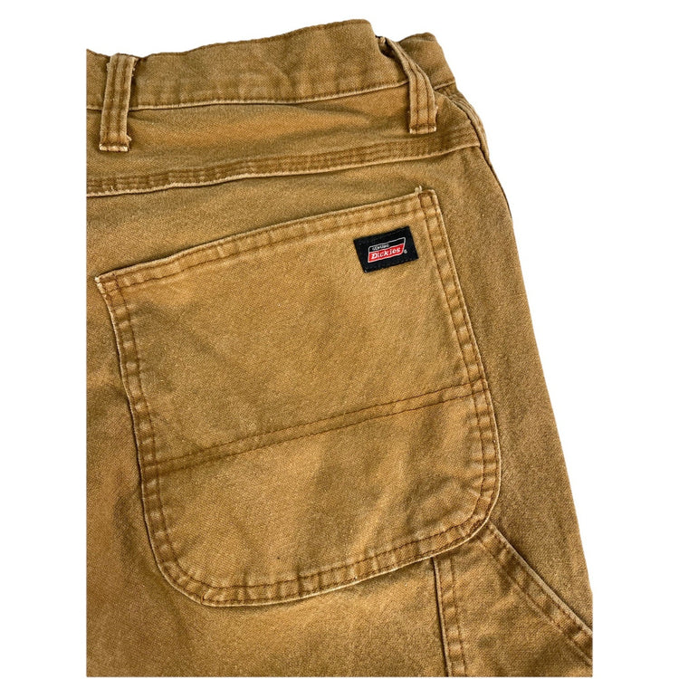 Mens Genuine Dickies Relaxed Fit Brown Canvas Carpenter Pants Size 32x30