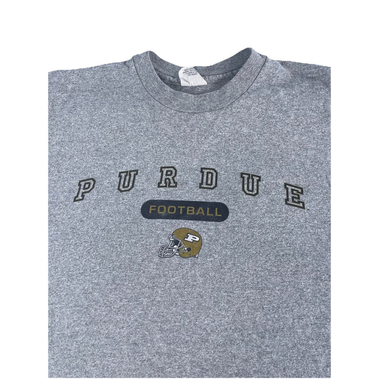 Mens The Cotton Exchange Purdue Football Solid Light Gray Tee Size M