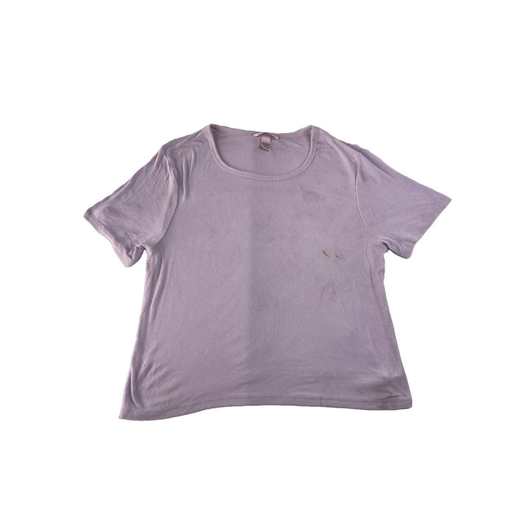 Womens Victorias Secret Purple Ribbed T Shirt Size XL