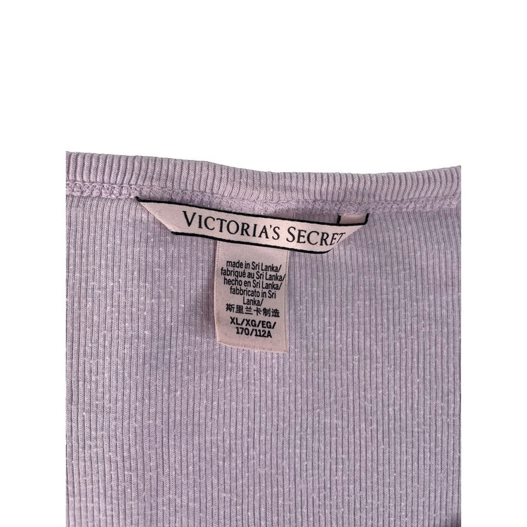 Womens Victorias Secret Purple Ribbed T Shirt Size XL