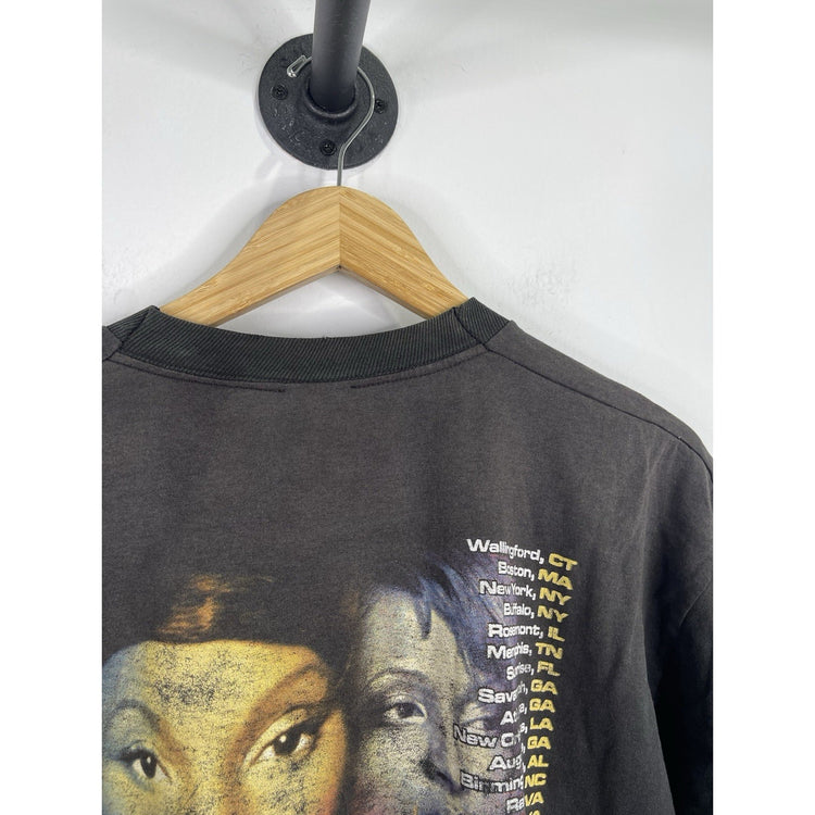 Mens Black Graphic Double Sided Vintage Distressed Mary J Blige Rap T-Shirt Sz L