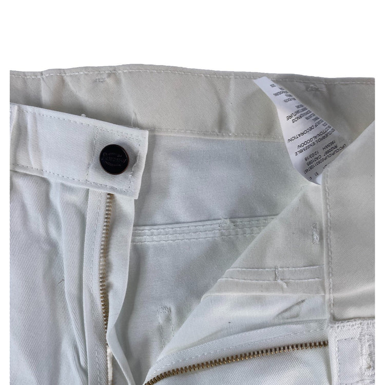 Mens Dickies Distressed Relaxed Fit White Canvas Carpenter Pants Size 32x30