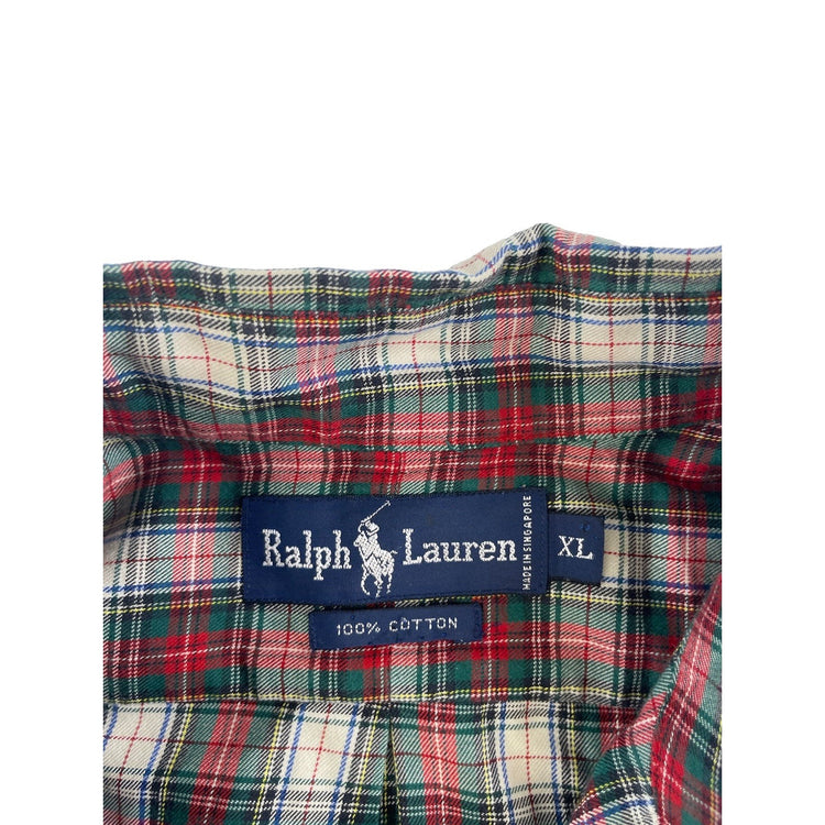 Mens Ralph Lauren Colorful Plaid Pattern ButtonUp Shirt Size Xl