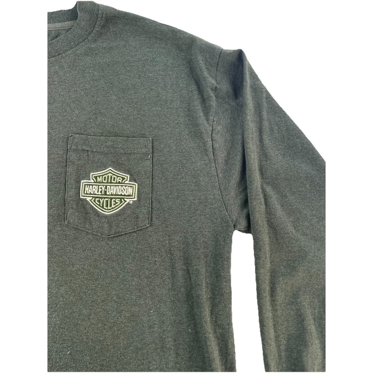 Mens Harley Davidson Sage Green Longsleeve Shirt Size 2Xl