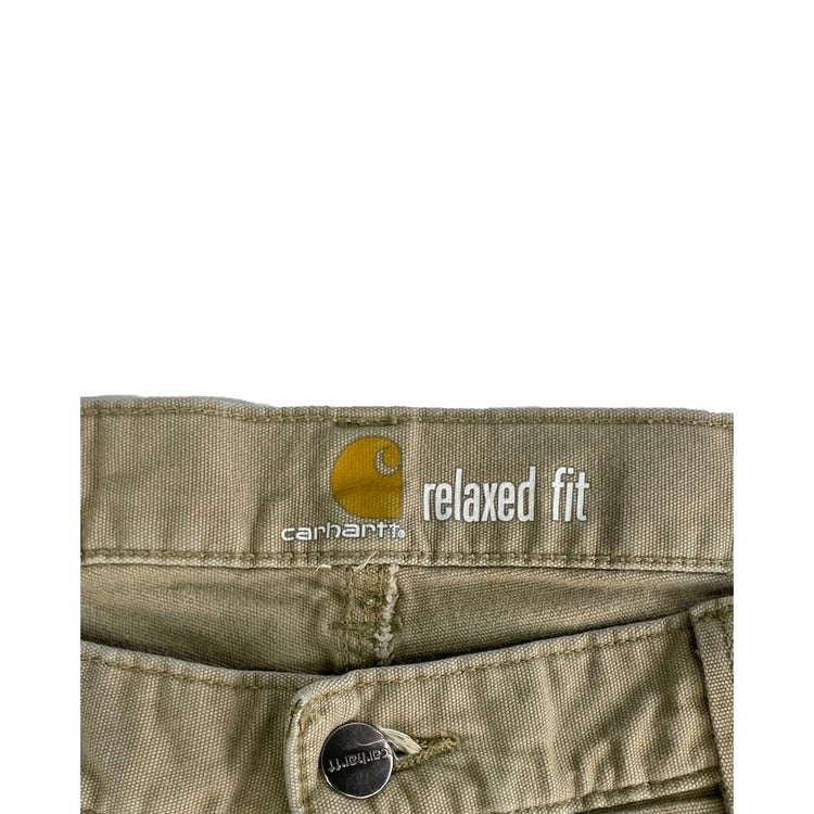 Mens Carhartt Relaxed Fit, Canvas Tapered, Carpenter Khaki Pants Size 33x32