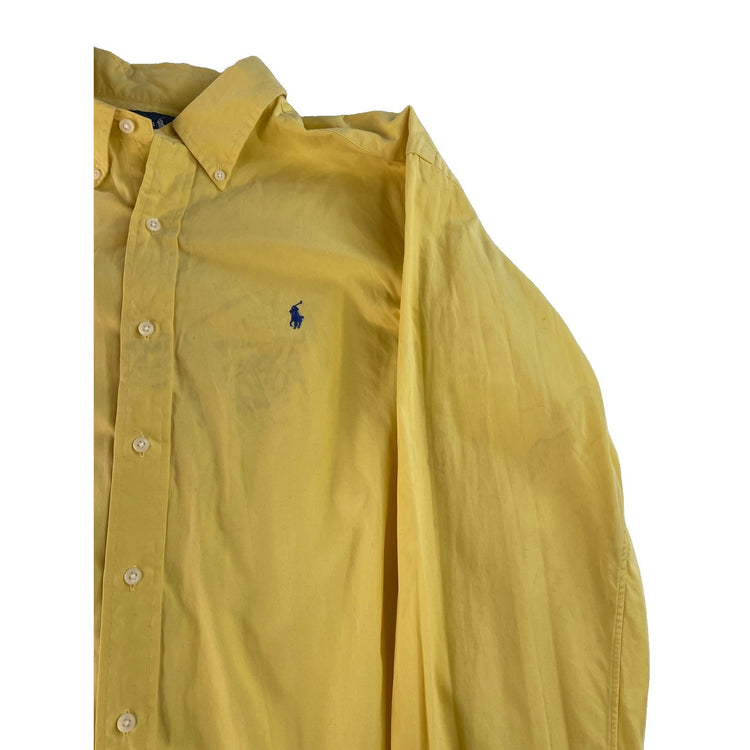 Mens Ralph Lauren Classic Fit Yellow Button Down Shirt Size XL