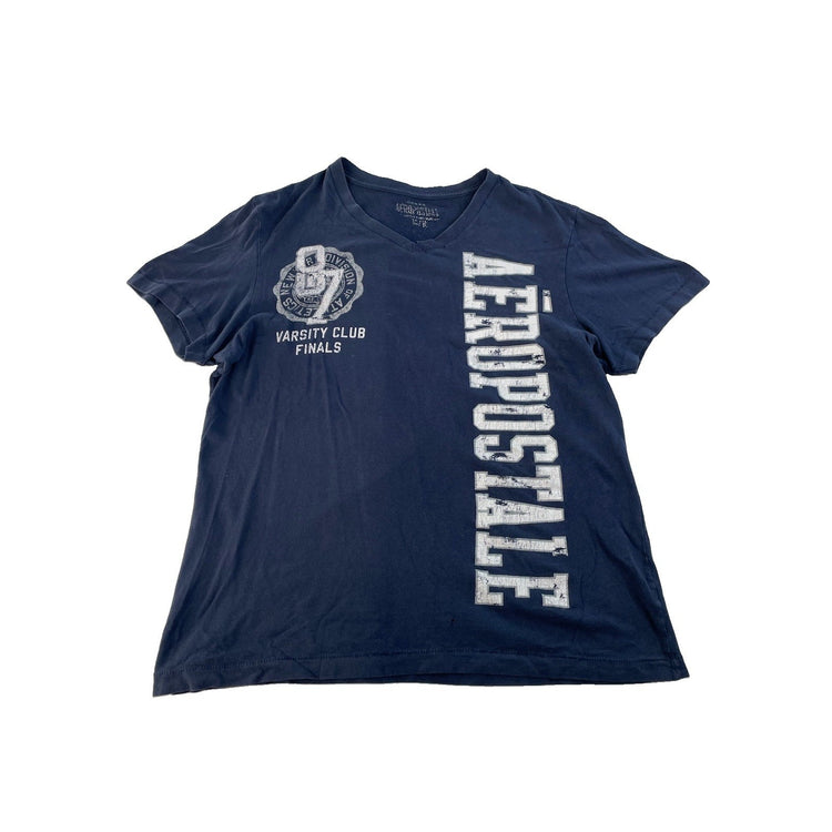 Men's Aeropostale Varsity Club Graphic V-Neck T-Shirt Size L/G