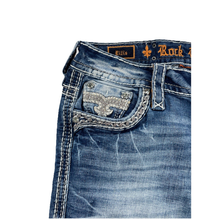 Women’s Rock Revival Elils, Easy Ankle Skinny Light Wash Blue Jeans Size 27