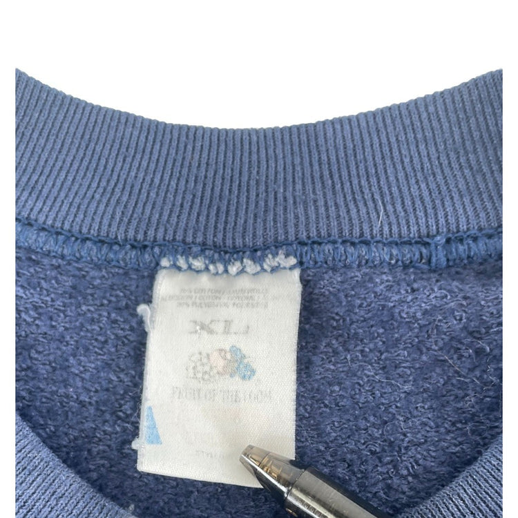 Mens Vintage Fruit Of The Loom Blue Crewneck Sweatshirt Size Xl