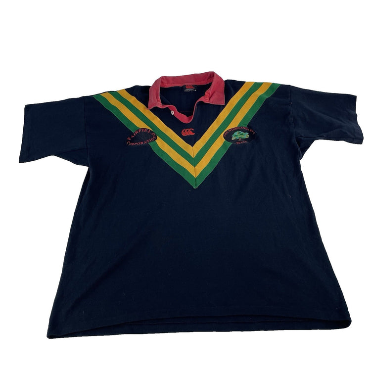 Mens Vintage Canterbury of New Zealand Rugby Shirt Size2XL Woodlands RFC Texas#3