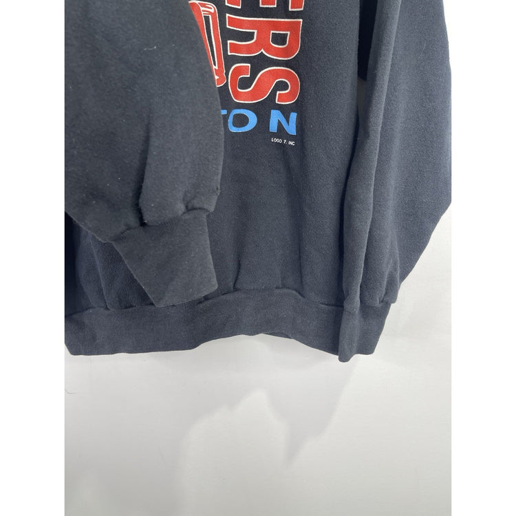 Men’s Houston Oilers NFL Football Helmet 90s Black Logo 7 Inc Sweatshirt Sz L