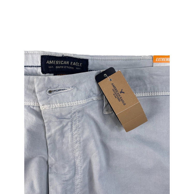 Mens American Eagle NWT Light Gray Blue Extreme Flex Slim Chino Shorts SIZE 38
