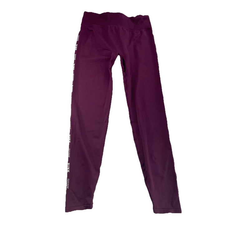 Womens PINK Victoria Secret Burgundy Active Leggings Size L