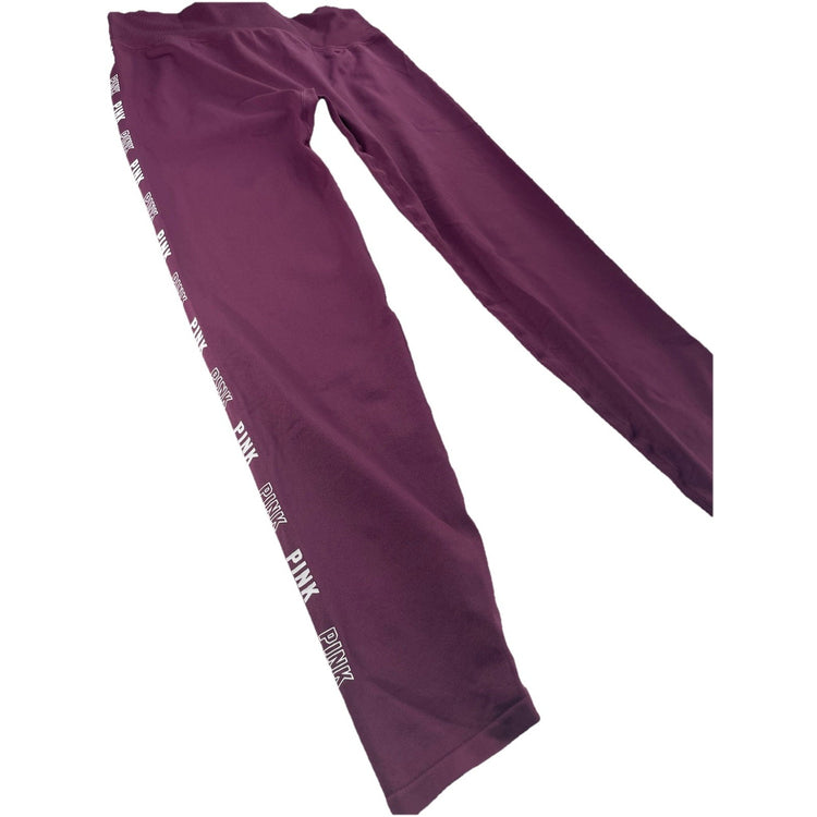 Womens PINK Victoria Secret Burgundy Active Leggings Size L