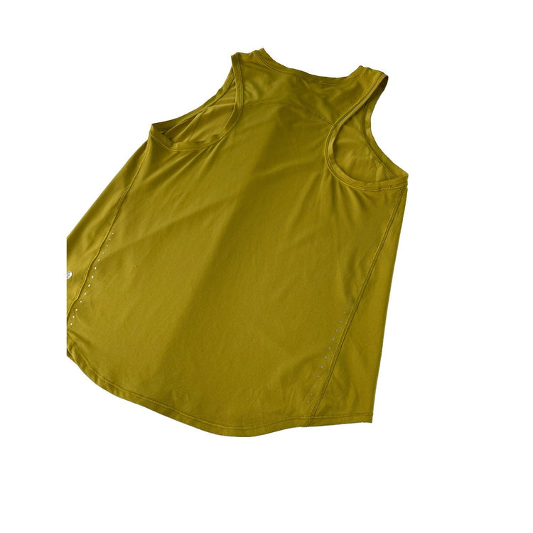 Womens Lululemon Dark Yellow Mesh Tank Top