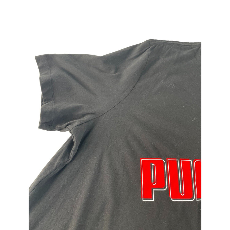 Mens Puma Black Tee Big Logo Red T-Shirt Size XL