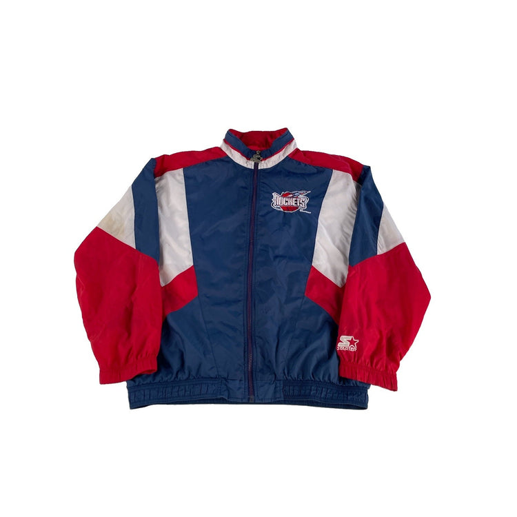 Mens Vintage 90s Starter Houston Rockets NBA Full-Zip Windbreaker Jacket Size L