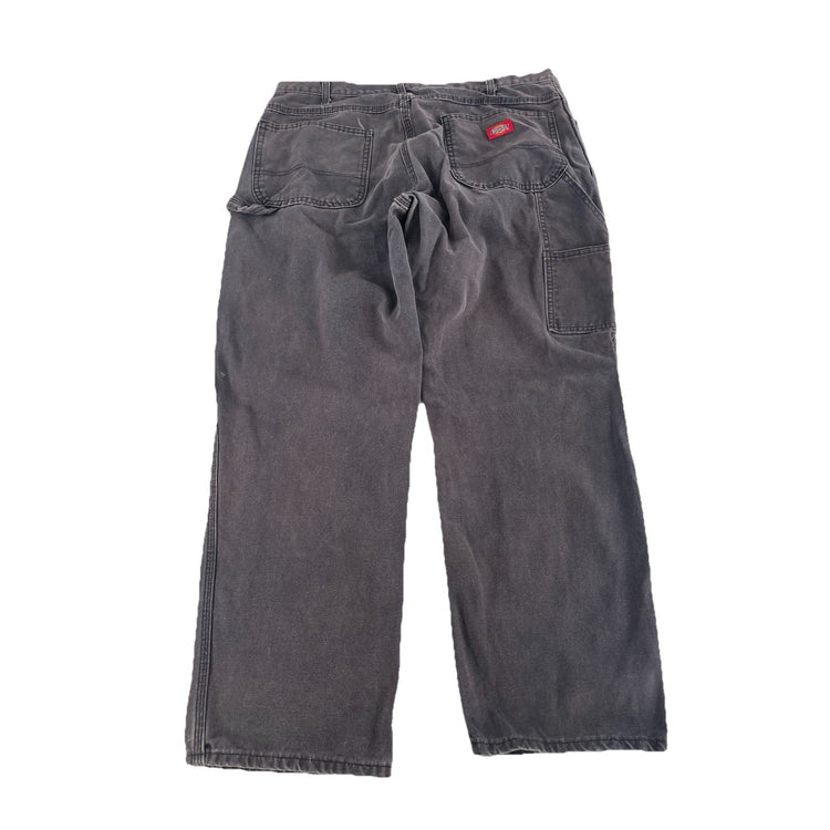 Men’s Dickies Gray Loose Fit Duck Canvas Carpenter Jeans Size 36X30