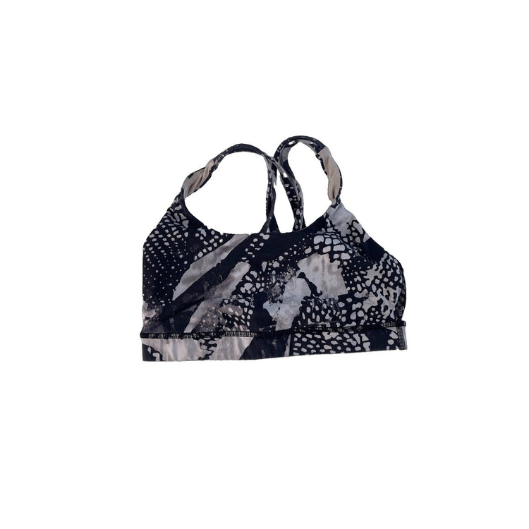 Women's Lululemon Abstract Print Criss-Cross Strap Athletic Sports Bra Size 6