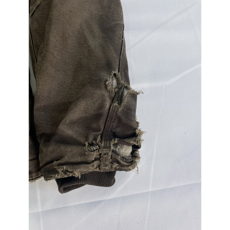 Mens Vintage Carhartt Brown J141 WAL Sherpa Lined Zip Up Jacket Size Large