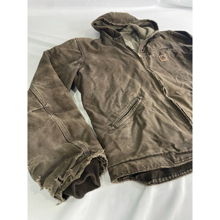 Mens Vintage Carhartt Brown J141 WAL Sherpa Lined Zip Up Jacket Size Large