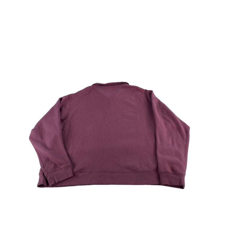 Women Victoria Secret PINK Collared Henley Pullover Sweatshirt MauveRose SizeXXL