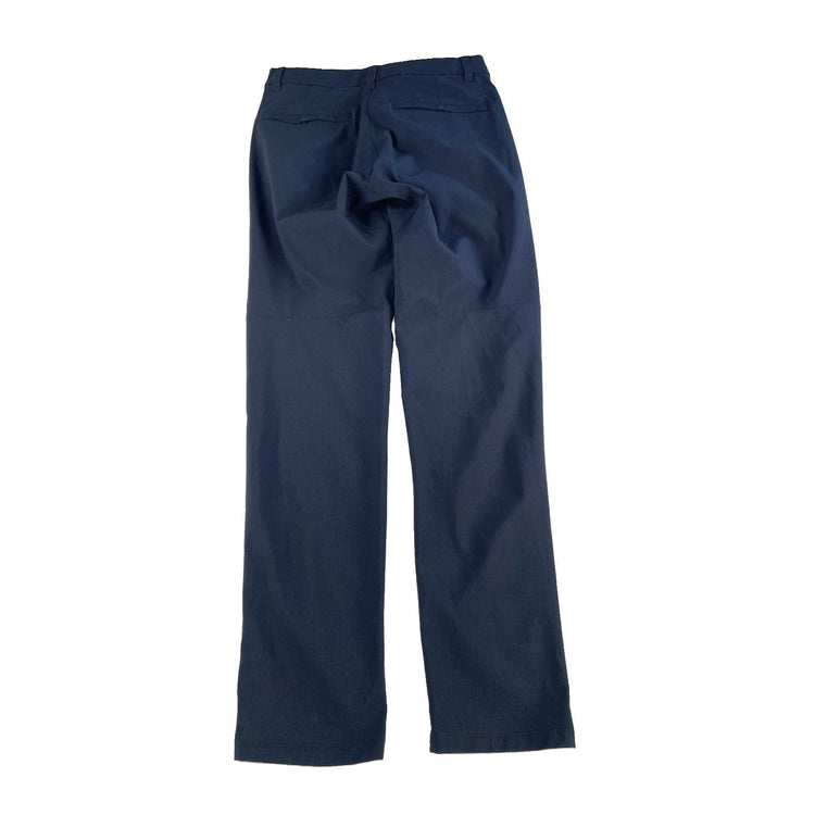 Men Lululemon Navy Blue Textured Warpstreme Straight Slim ABC Chino Pant Size 28