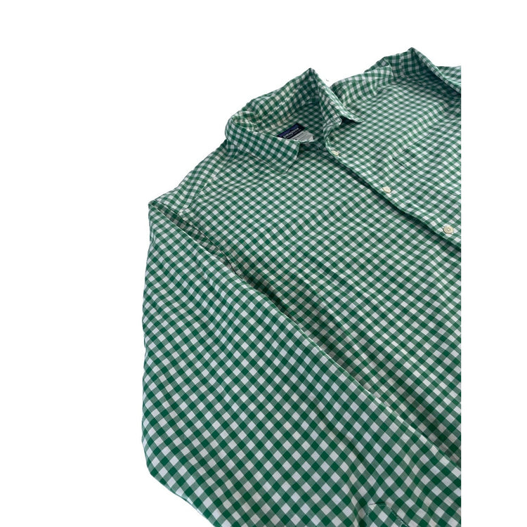 Mens Patagonia Green And White Gingham Button Up Shirt Size XL
