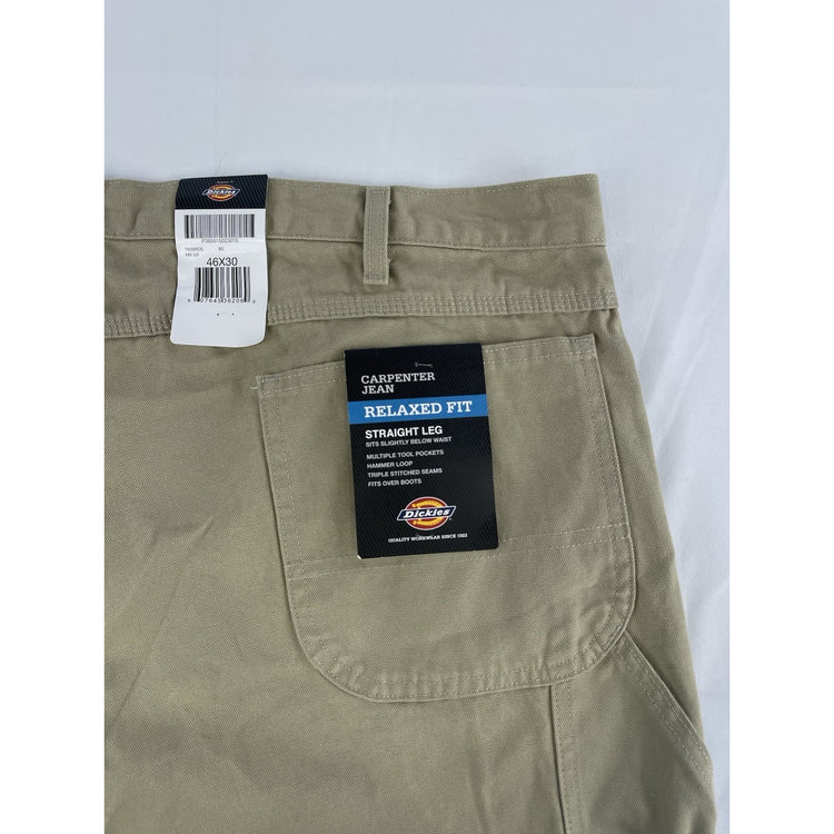 Mens Dickies Relaxed Fit Straight Carpenter Jeans Size 46x30