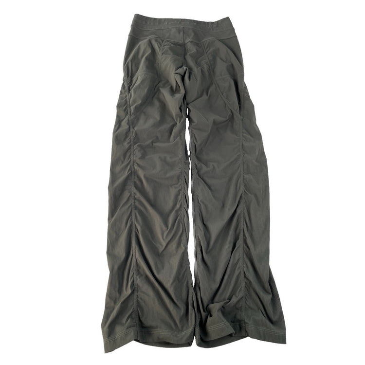 Women Lululemon Athletica Olive Green Drawstring CargoStyle WideLeg Pants Size 6