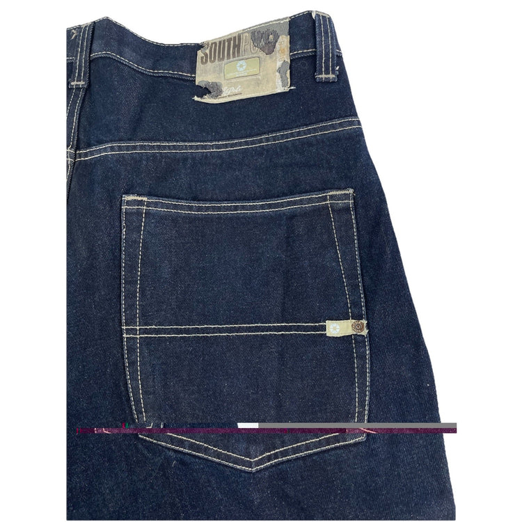 Mens Southpole Relaxed Fit Baggy Streetwear Dark Wash Blue Jeans Size 38